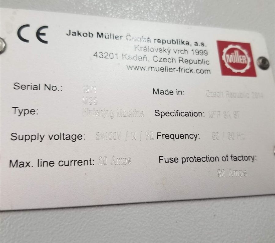 Заводская табличка Jakob Müller — Finishing Machine